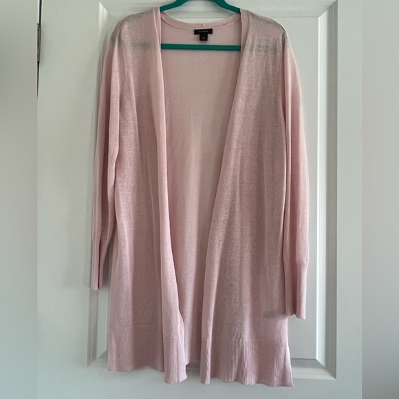 Halogen Linen Blend Open Long Cardigan Women’s Size Large - Picture 4 of 12